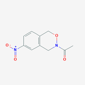 molecular formula C10H10N2O4 B13807673 1H-2,3-Benzoxazine, 3,4-dihydro-3-acetyl-6-nitro- CAS No. 21977-26-4