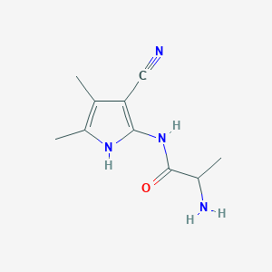 molecular formula C10H14N4O B13807737 Propanamide, 2-amino-N-(3-cyano-4,5-dimethyl-1H-pyrrol-2-YL)- 