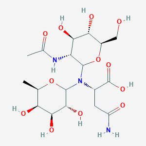 molecular formula C18H31N3O12 B13807751 N-[2-Acetamido-2-deoxy-6-O-(a-L-fucopyranosyl)-D-glucopyranosyl]-L-asparagine 