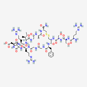 molecular formula C64H107N25O19S2 B13807758 ANP [Des18-22] 4-23 amide (rat) 