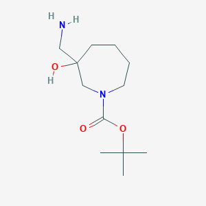 molecular formula C12H24N2O3 B1380777 tert-Butyl 3-(aminomethyl)-3-hydroxy-1-azepanecarboxylate CAS No. 1784022-94-1