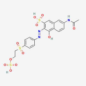 molecular formula C20H19N3O11S3 B13807774 2-Naphthalenesulfonic acid, 7-(acetylamino)-4-hydroxy-3-((4-((2-(sulfooxy)ethyl)sulfonyl)phenyl)azo)- CAS No. 68189-39-9
