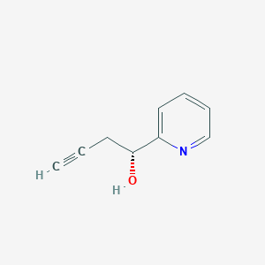 molecular formula C9H9NO B13807781 2-Pyridinemethanol,alpha-2-propynyl-,(alphaR)-(9CI) 