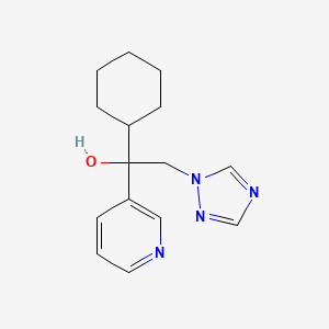 molecular formula C15H20N4O B13807836 1-cyclohexyl-1-(3-pyridinyl)-2-(1H-1,2,4-triazol-1-yl)ethanol 