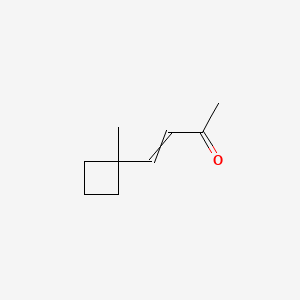 molecular formula C9H14O B13807840 4-(1-Methylcyclobutyl)but-3-en-2-one 