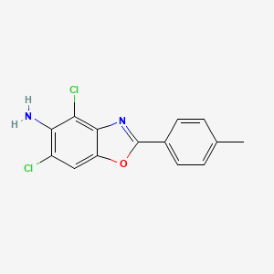 molecular formula C14H10Cl2N2O B13807842 4,6-dichloro-2-(4-methylphenyl)-1,3-benzoxazol-5-amine 