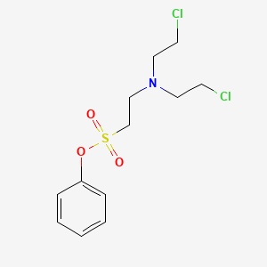 molecular formula C12H17Cl2NO3S B13807898 Ethanesulfonic acid, 2-(bis(2-chloroethyl)amino)-, phenyl ester CAS No. 5908-54-3