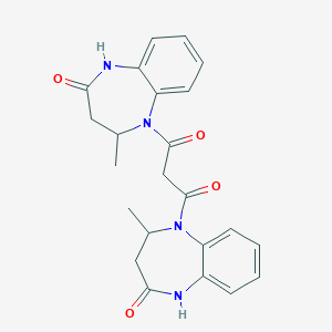 molecular formula C23H24N4O4 B138079 5,5'-(1,3-Dioxo-1,3-propanediyl)bis(1,3,4,5-tetrahydro-4-methyl-2H-1,5-benzodiazepin-2-one) CAS No. 144400-96-4