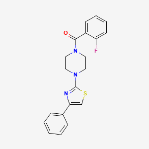 molecular formula C20H18FN3OS B13807931 (2-Fluorophenyl)-[4-(4-phenylthiazol-2-yl)-piperazin-1-yl]methanone 