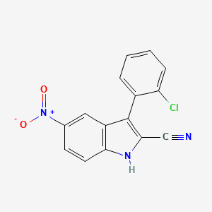 molecular formula C15H8ClN3O2 B13808031 3-(2-Chlorophenyl)-5-nitro-1H-indole-2-carbonitrile CAS No. 62039-78-5