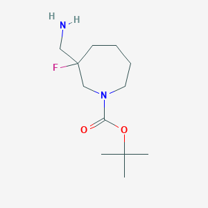 molecular formula C12H23FN2O2 B1380811 tert-Butyl 3-(aminomethyl)-3-fluoroazepane-1-carboxylate CAS No. 1784405-02-2