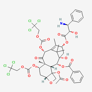 molecular formula C44H47Cl6NO16 B13808147 N-Des-tert-boc-10-deacetyl-7,10-O-bis{[(2,2,2-trichloroethyl)oxy]carbonyl}docetaxel 