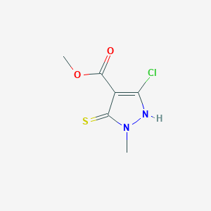 molecular formula C6H7ClN2O2S B13808149 methyl 5-chloro-2-methyl-3-sulfanylidene-1H-pyrazole-4-carboxylate CAS No. 109056-72-6