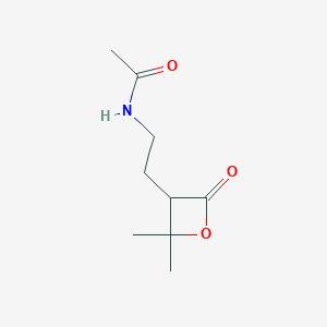 molecular formula C9H15NO3 B13808151 N-[2-(2,2-dimethyl-4-oxooxetan-3-yl)ethyl]acetamide 