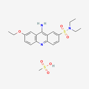 molecular formula C20H27N3O6S2 B13808224 2-Acridinesulfonamide, 9-amino-7-ethoxy-N,N-diethyl-, monomethanesulfonate CAS No. 69220-47-9