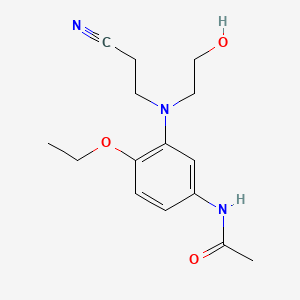 molecular formula C15H21N3O3 B13808263 Acetamide, N-(3-((2-cyanoethyl)(2-hydroxyethyl)amino)-4-ethoxyphenyl)- CAS No. 22636-29-9