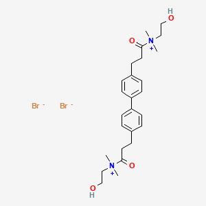 molecular formula C26H38Br2N2O4 B13808276 Ammonium, 4,4'-biphenylenebis(3-oxopropylene)bis(dimethyl(2-hydroxyethyl)-, dibromide CAS No. 77967-05-6