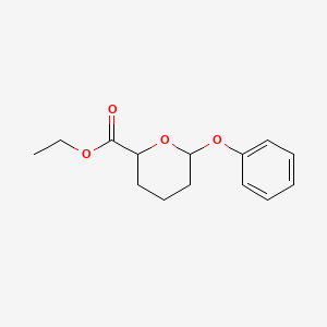 molecular formula C14H18O4 B13808284 Ethyl 6-phenoxyoxane-2-carboxylate CAS No. 6302-50-7