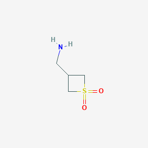 molecular formula C4H9NO2S B1380829 3-(Aminomethyl)thietane 1,1-dioxide CAS No. 1422496-55-6