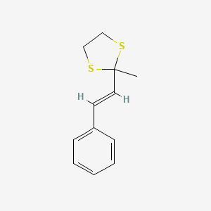 molecular formula C12H14S2 B13808322 2-Methyl-2-styryl-1,3-dithiolane CAS No. 57230-62-3