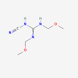 molecular formula C6H12N4O2 B13808340 1-Cyano-2,3-bis(methoxymethyl)guanidine CAS No. 68039-32-7