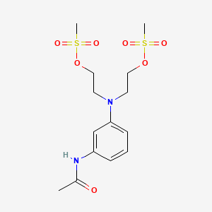 molecular formula C14H22N2O7S2 B13808357 Acetamide, N-[3-[bis[2-[(methylsulfonyl)oxy]ethyl]amino]phenyl]- CAS No. 22964-45-0