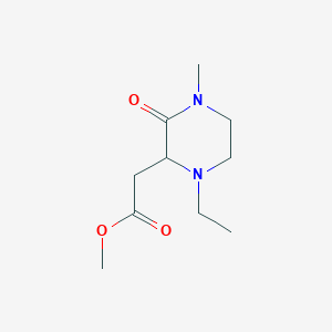 molecular formula C10H18N2O3 B13808364 Methyl 2-(1-ethyl-4-methyl-3-oxopiperazin-2-yl)acetate 