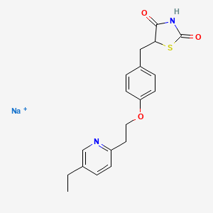molecular formula C19H20N2NaO3S+ B13808402 Sodium;5-[[4-[2-(5-ethylpyridin-2-yl)ethoxy]phenyl]methyl]-1,3-thiazolidine-2,4-dione 