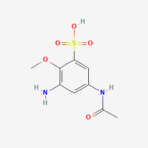 molecular formula C9H12N2O5S B13808493 Benzenesulfonic acid, 5-(acetylamino)-3-amino-2-methoxy- CAS No. 70900-30-0
