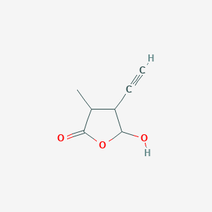 molecular formula C7H8O3 B13808510 4-Ethynyl-5-hydroxy-3-methyloxolan-2-one 