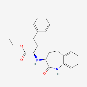 molecular formula C22H26N2O3 B13808529 alpha-[(2,3,4,5-Tetrahydro-2-oxo-1H-1-benzazepin-3-yl)amino]benzenebutanoic acid ethyl ester CAS No. 86499-39-0