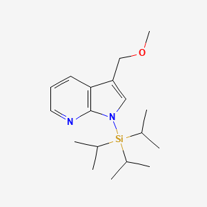 molecular formula C18H30N2OSi B13808537 1H-Pyrrolo[2,3-B]pyridine, 3-(methoxymethyl)-1-[tris(1-methylethyl)silyl]- 