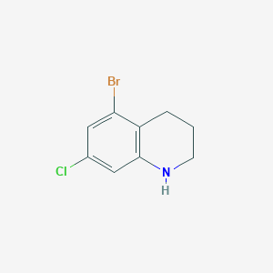molecular formula C9H9BrClN B1380862 5-Bromo-7-chloro-1,2,3,4-tetrahydroquinoline CAS No. 1784313-67-2