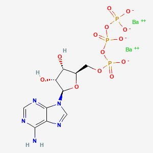molecular formula C10H12Ba2N5O13P3 B13808620 [[[(2R,3S,4R,5R)-5-(6-aminopurin-9-yl)-3,4-dihydroxyoxolan-2-yl]methoxy-oxidophosphoryl]oxy-oxidophosphoryl] phosphate;barium(2+) 