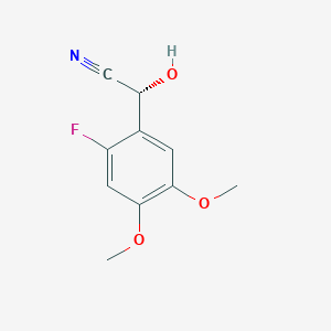 molecular formula C10H10FNO3 B13808623 (2R)-2-(2-fluoro-4,5-dimethoxyphenyl)-2-hydroxyacetonitrile 