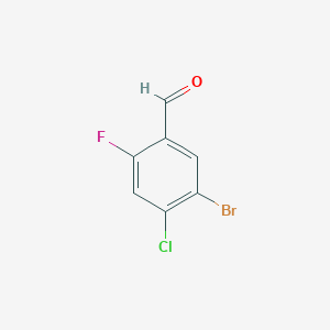 molecular formula C7H3BrClFO B1380871 5-Bromo-4-chloro-2-fluorobenzaldehyde CAS No. 1781052-25-2