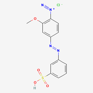 molecular formula C13H11ClN4O4S B13808714 Benzenediazonium, 2-methoxy-4-((3-sulfophenyl)azo)-, chloride CAS No. 65036-53-5