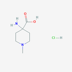 molecular formula C7H15ClN2O2 B1380879 4-Amino-1-methylpiperidine-4-carboxylic acid hydrochloride CAS No. 141652-76-8