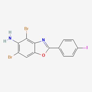molecular formula C13H7Br2IN2O B13808818 4,6-dibromo-2-(4-iodophenyl)-1,3-benzoxazol-5-amine 