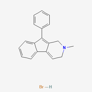 molecular formula C19H18BrN B13808819 2,3-Dihydro-2-methyl-9-phenyl-1H-indeno(2,1-c)pyridine hydrobromide CAS No. 71839-14-0