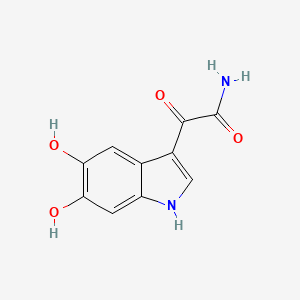 molecular formula C10H8N2O4 B13808825 2-(5,6-dihydroxy-1H-indol-3-yl)-2-oxoacetamide 