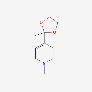molecular formula C10H17NO2 B13808831 1,2,3,6-Tetrahydro-1-methyl-4-(2-methyl-1,3-dioxolan-2-yl)pyridine CAS No. 60553-32-4