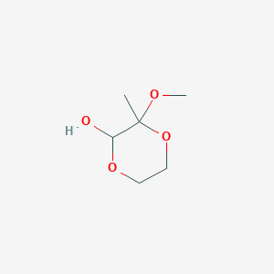 molecular formula C6H12O4 B13808847 3-Methoxy-3-methyl-1,4-dioxan-2-ol 