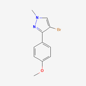 molecular formula C11H11BrN2O B13808855 4-Bromo-3-(4-methoxyphenyl)-1-methyl-1H-pyrazole 