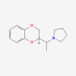 molecular formula C14H19NO2 B13808862 2-(1-Pyrrolidinoethyl)-1,4-benzodioxane CAS No. 67011-36-3