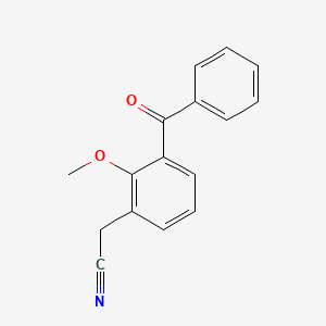 molecular formula C16H13NO2 B13808868 (3-Benzoyl-2-methoxyphenyl)acetonitrile CAS No. 22071-33-6