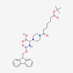 molecular formula C32H41N3O7 B13808886 Fmoc-{[4-(6-t-butoxycarbonyl)hexanoyl]piperazin-4-yl}-glycine 