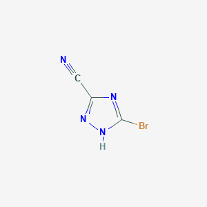molecular formula C3HBrN4 B1380889 5-Bromo-1,2,4-triazole-3-carbonitrile CAS No. 1427475-12-4
