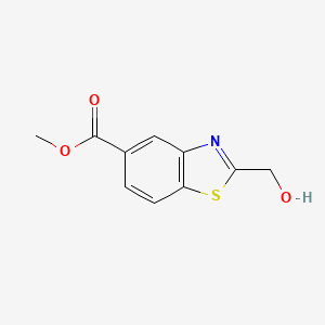 molecular formula C10H9NO3S B13808891 5-Benzothiazolecarboxylic acid,2-(hydroxymethyl)-,methyl ester 