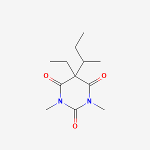 molecular formula C12H20N2O3 B13808896 2,4,6(1H,3H,5H)-Pyrimidinetrione, 5-ethyl-1,3-dimethyl-5-(1-methylpropyl)- CAS No. 55134-03-7